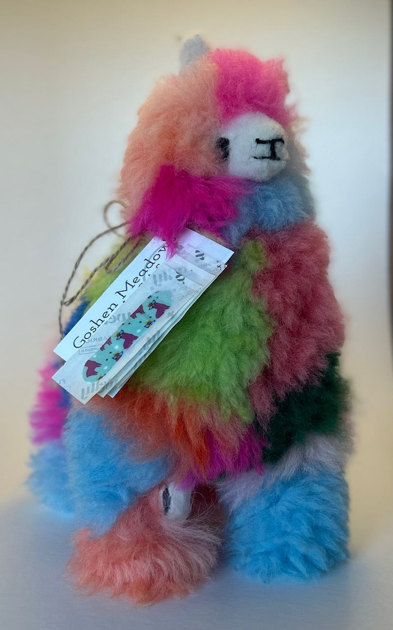 Stuffed Alpaca-Mulit-Colored Rescue with Band Aids