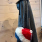AmeriPaca Fur Purse, Dark Red White & Blue