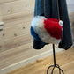 AmeriPaca Fur Purse, Dark Red White & Blue