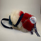 AmeriPaca Fur Purse, Dark Red White & Blue