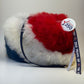 AmeriPaca Fur Purse, Dark Red White & Blue