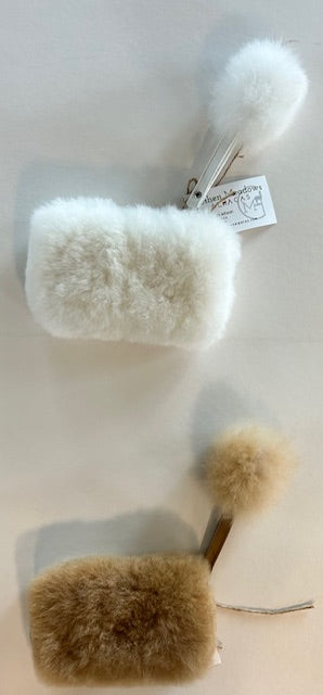 Fur Coin Purse with Pom Pom