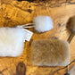 Alpaca Fur Coin Purse with Pom Pom